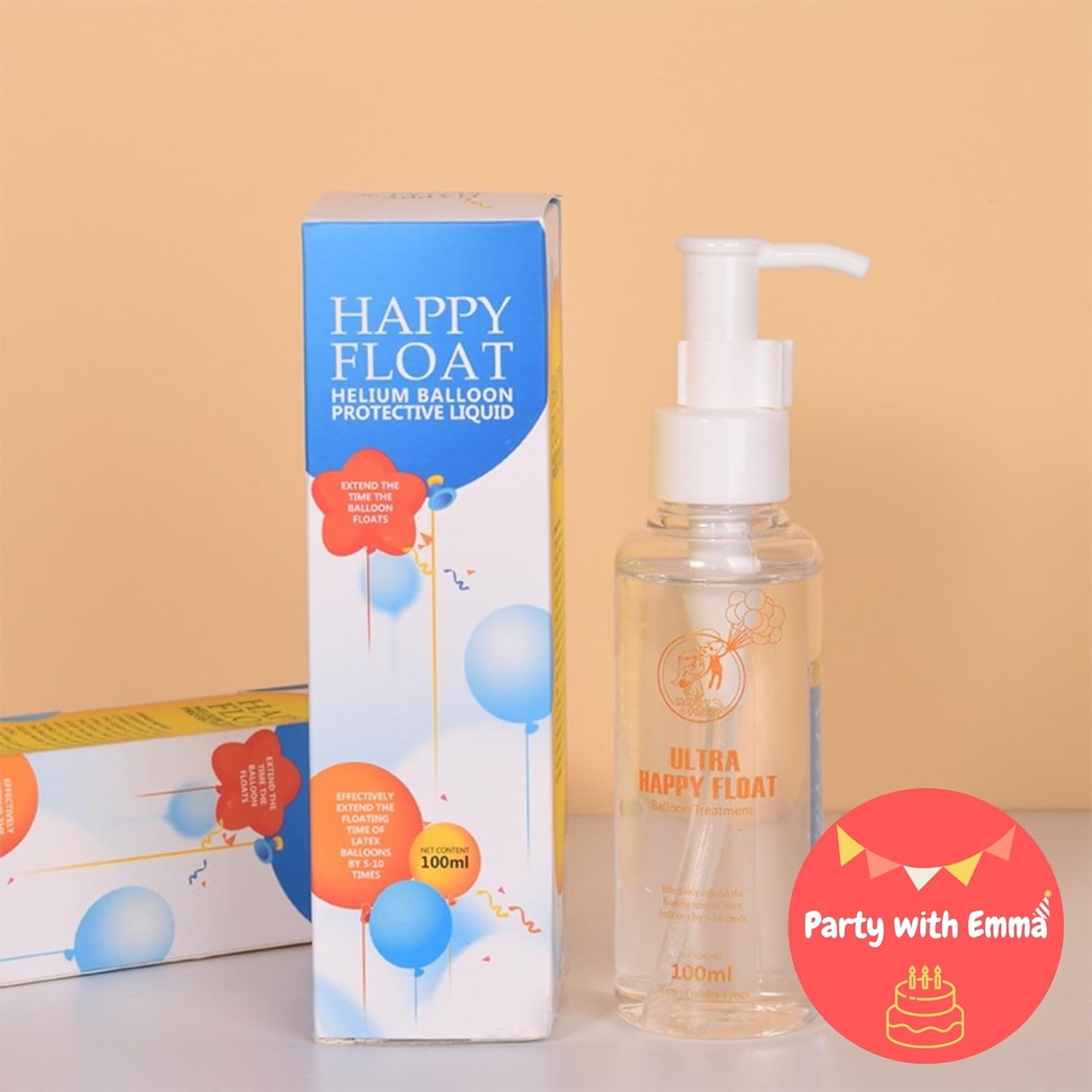 بارتي ويذ إيما بالونات هيليوم لزيادة وقت الطفو للبالونات والهيليوم ستبقى مستيقظة (100 مل)